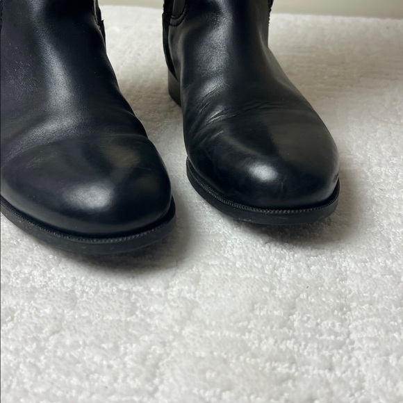 Ralph Lauren Berdie black and brown knee high leather zip up riding boots 10 - Picture 2 of 16